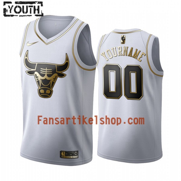 NBA Chicago Bulls Trikot Benutzerdefinierte Nike 2019-2020 Weiß Golden Edition Swingman - Kinder